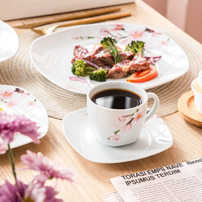 Elena Pink Floral Porcelain Dinnerware set