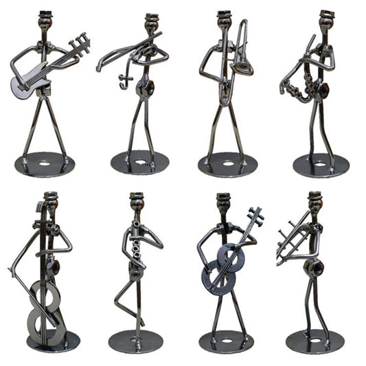 Metal Musician Band Figurine Office Home Decoration