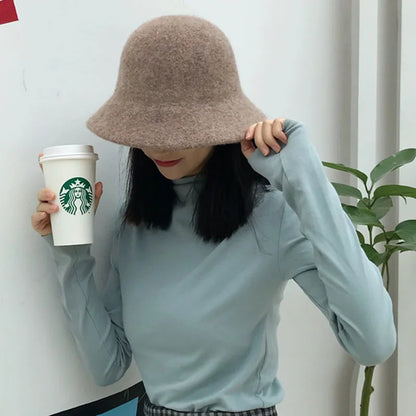 Ladies  Winter Wool Bucket Hat