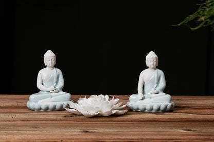 Lotus White Ceramic  Incense Burner