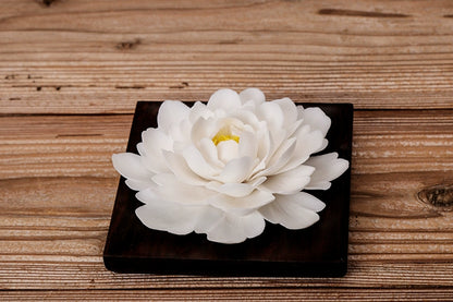 Lotus White Ceramic  Incense Burner