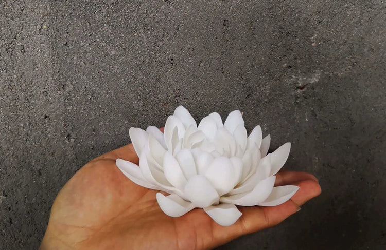 Lotus White Ceramic  Incense Burner