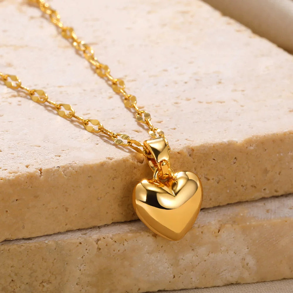 Stainless Steel Love Heart Necklaces