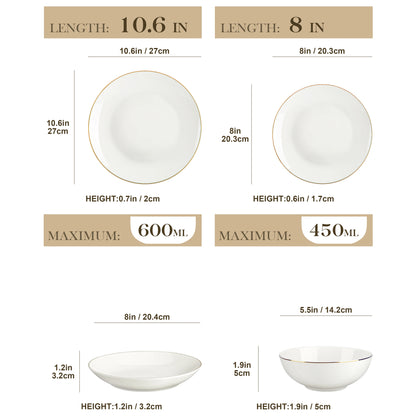 Mariana White Porcelain Dinnerware Set