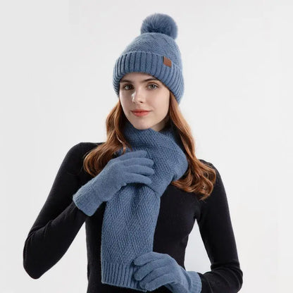 Ladies Winter Set Hat Gloves Scarf