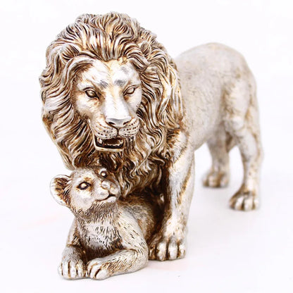 Golden Lion Ornament Resin Craft Home Decoration