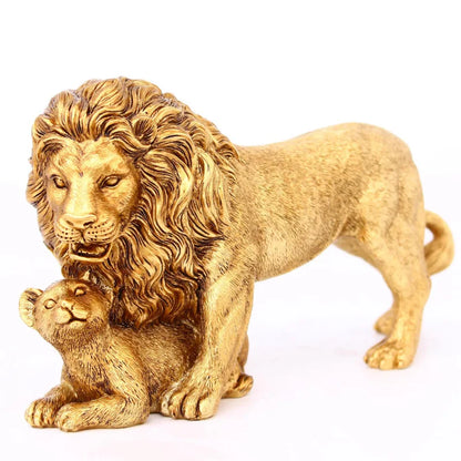 Golden Lion Ornament Resin Craft Home Decoration