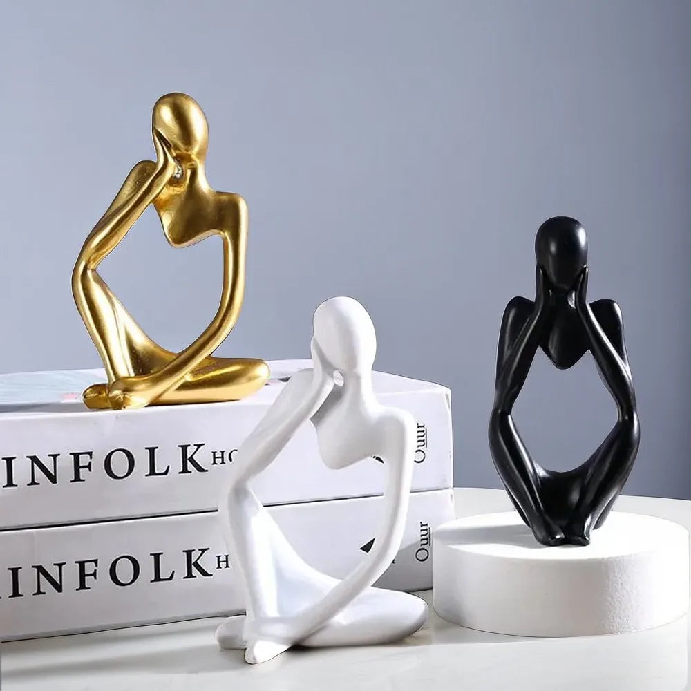 Set of 3 Think Abstract Statue Home Decoration