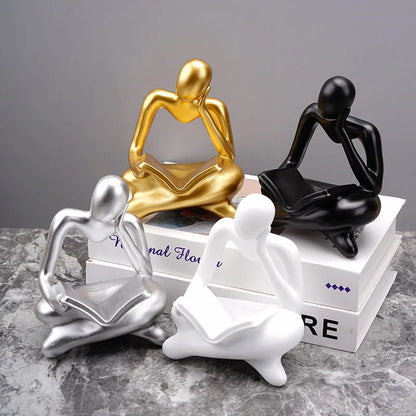 Nordic Abstract Reading Book Resin Statue