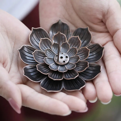 Metal Buddhism Lotus Incense Burner