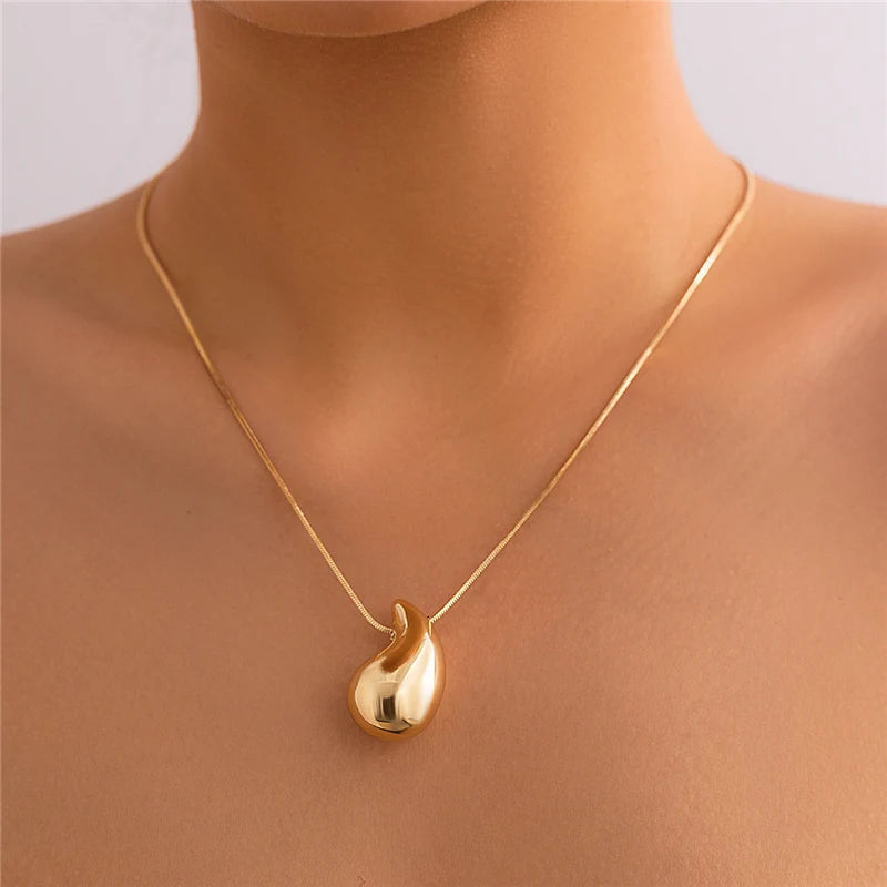 Ladies' Gold Color Stainless Steel Necklaces and Earrings