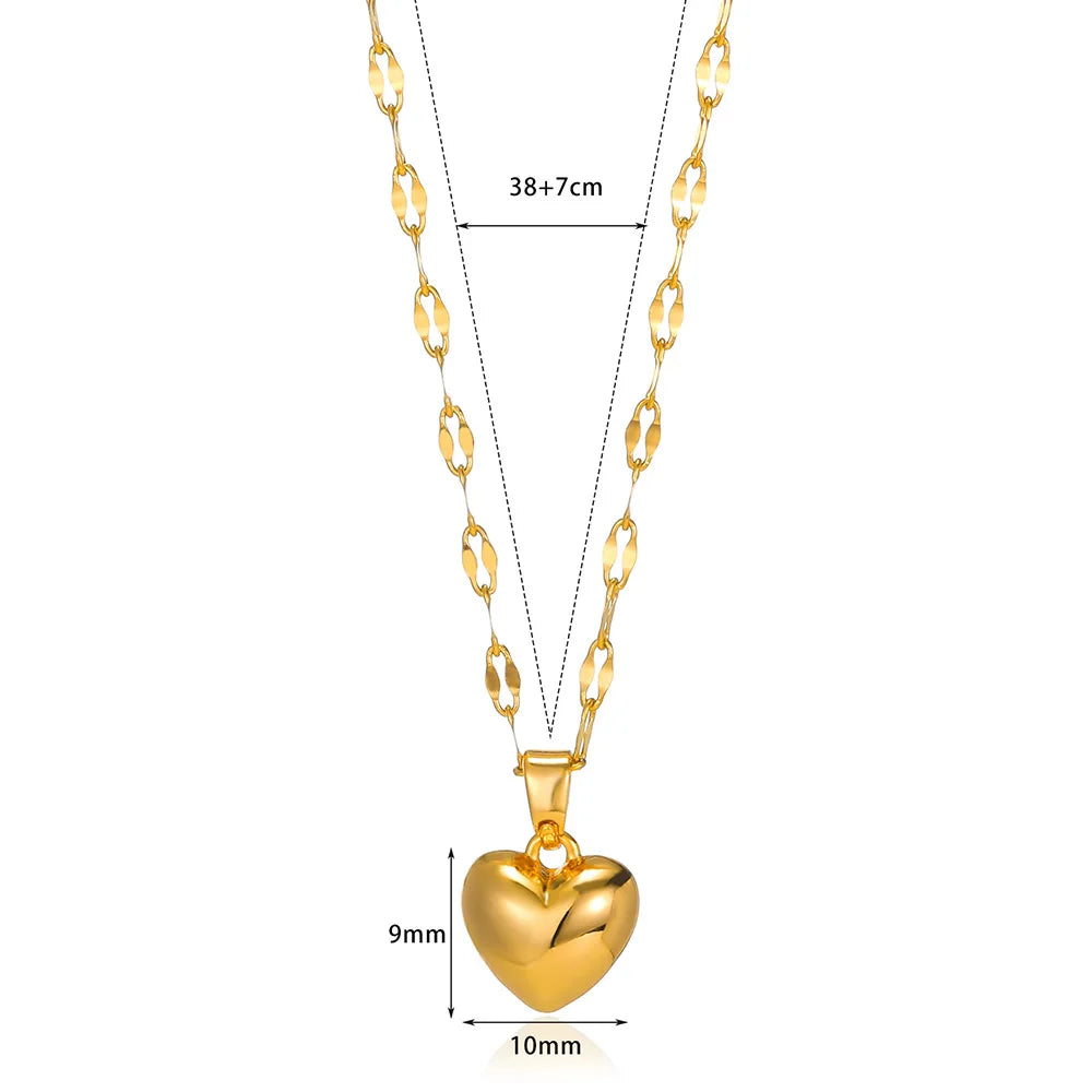 Stainless Steel Love Heart Necklaces