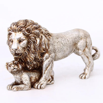 Golden Lion Ornament Resin Craft Home Decoration